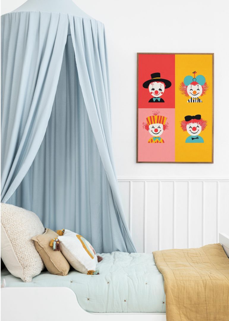 Fire klovne i farver