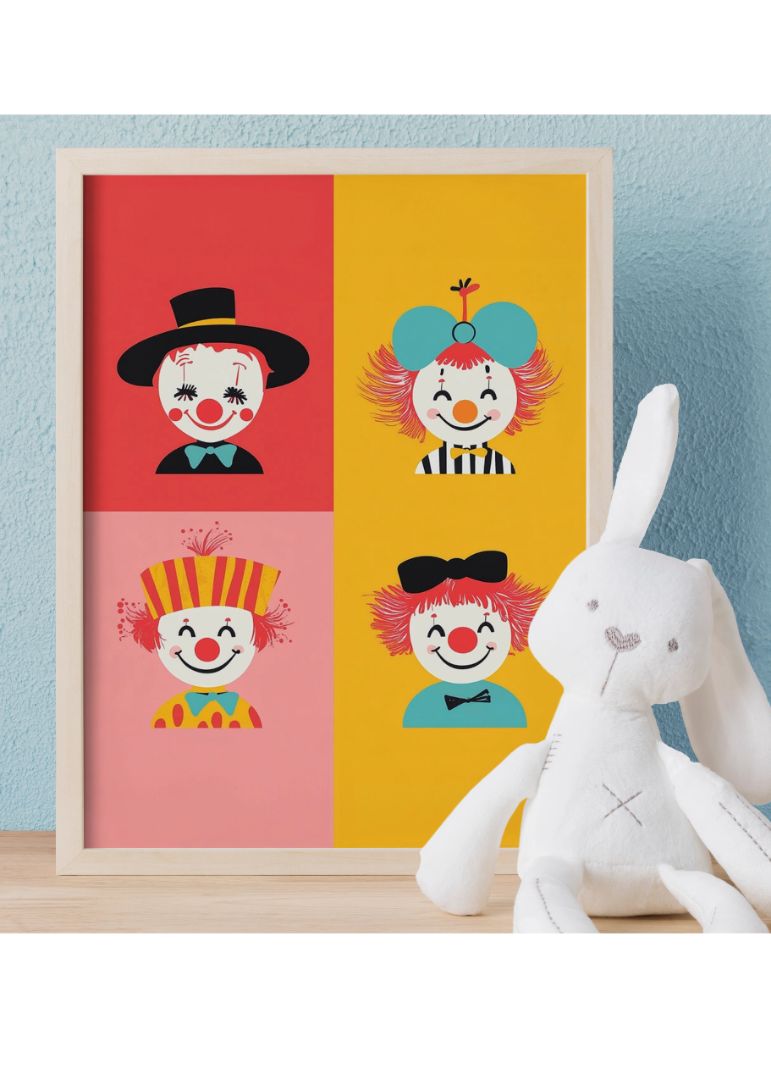 Fire klovne i farver