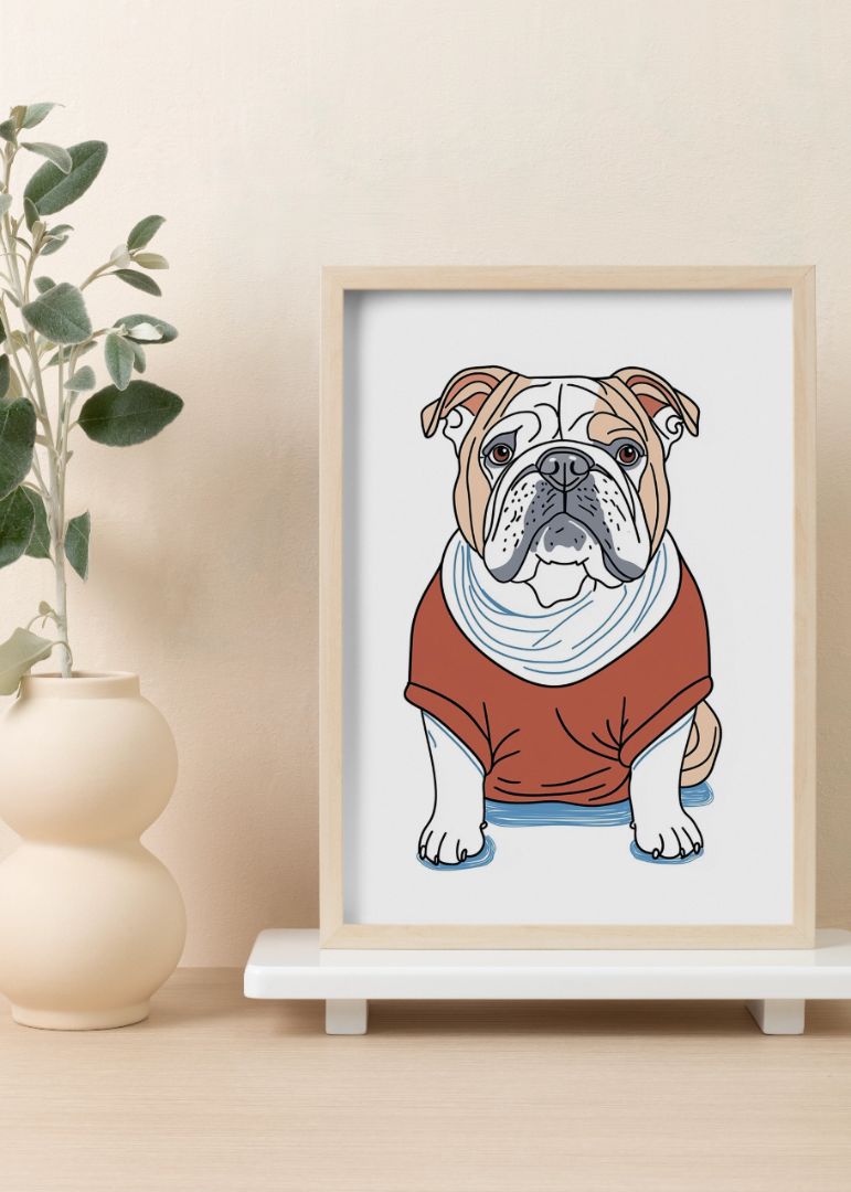 Bulldog i trøje
