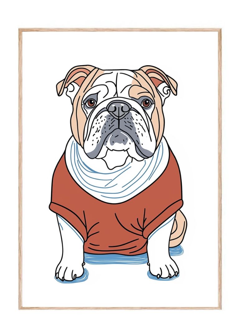 Bulldog i trøje