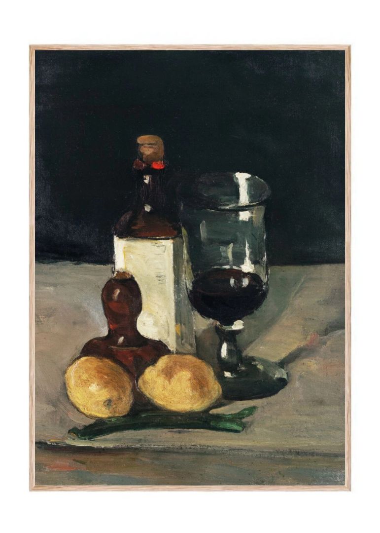 Still Life with Bottle, Glass, and Lemons