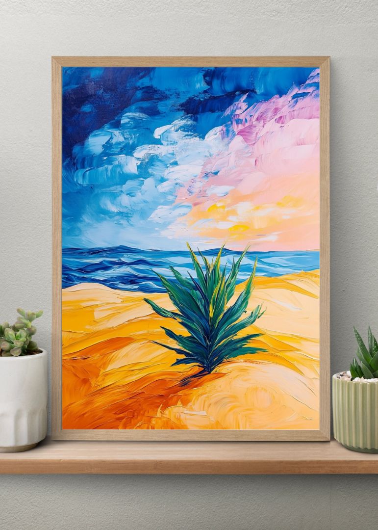Bright Art of Blue Beach
