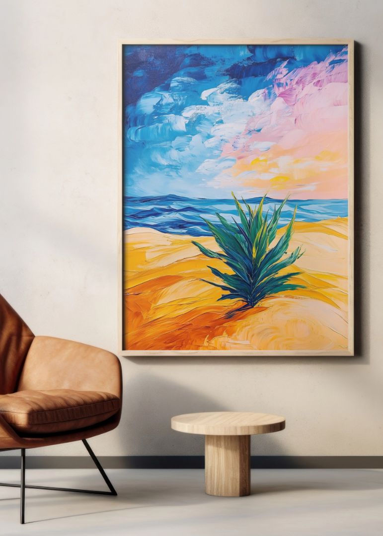 Bright Art of Blue Beach