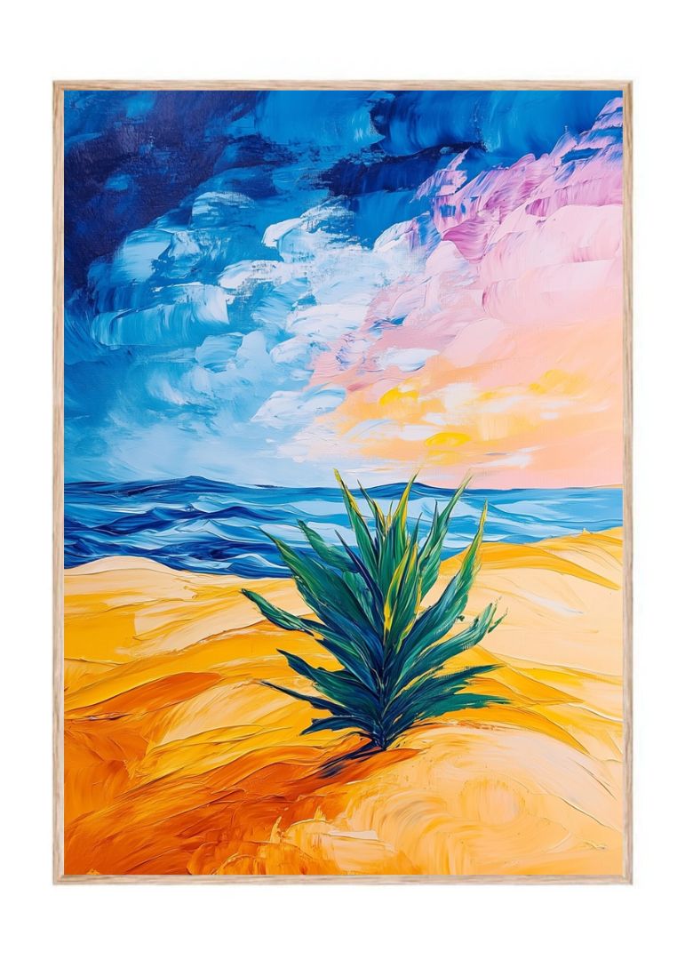Bright Art of Blue Beach