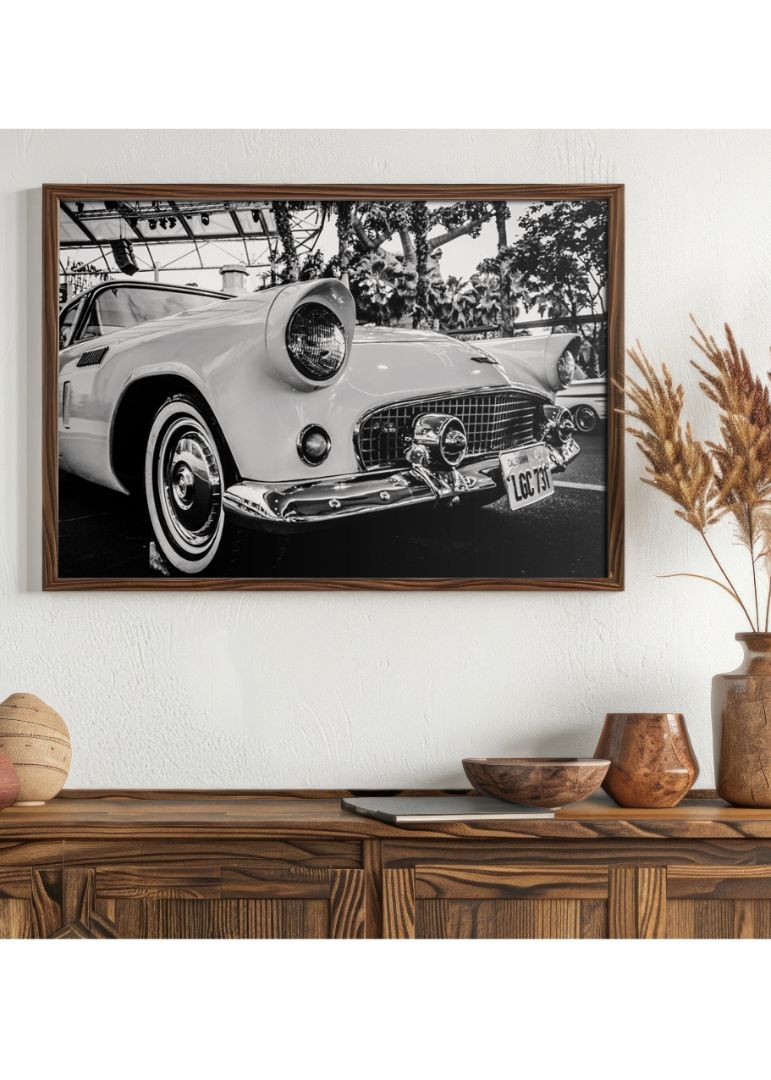 Black & White Vintage Car
