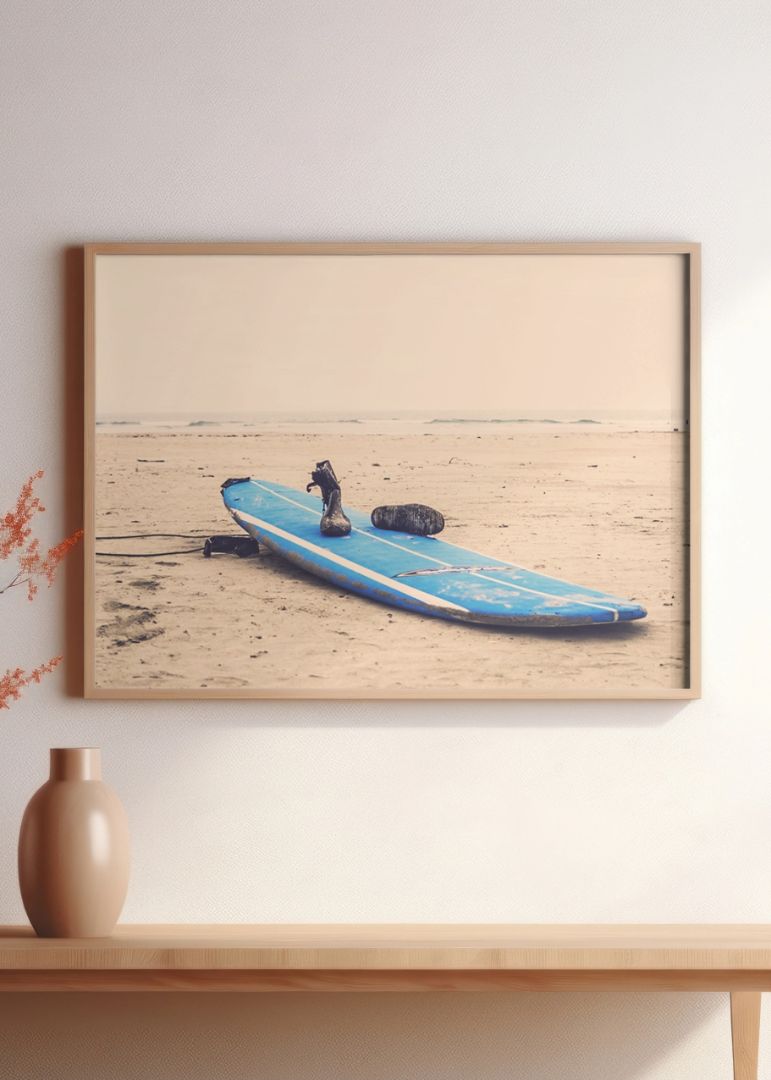 Blue Vintage Surfboard