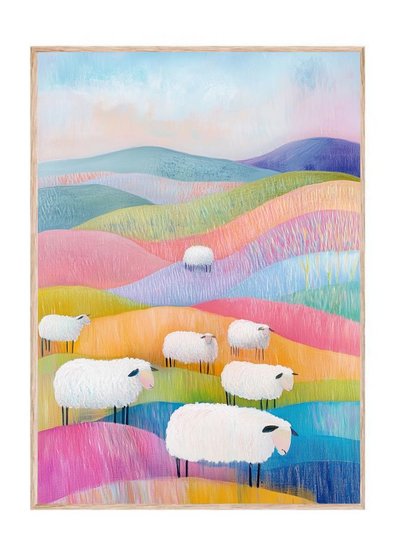 Får på farvede marker