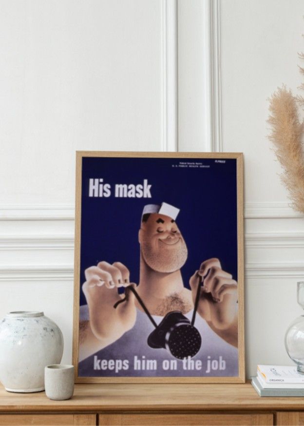 His mask keeps him on the job