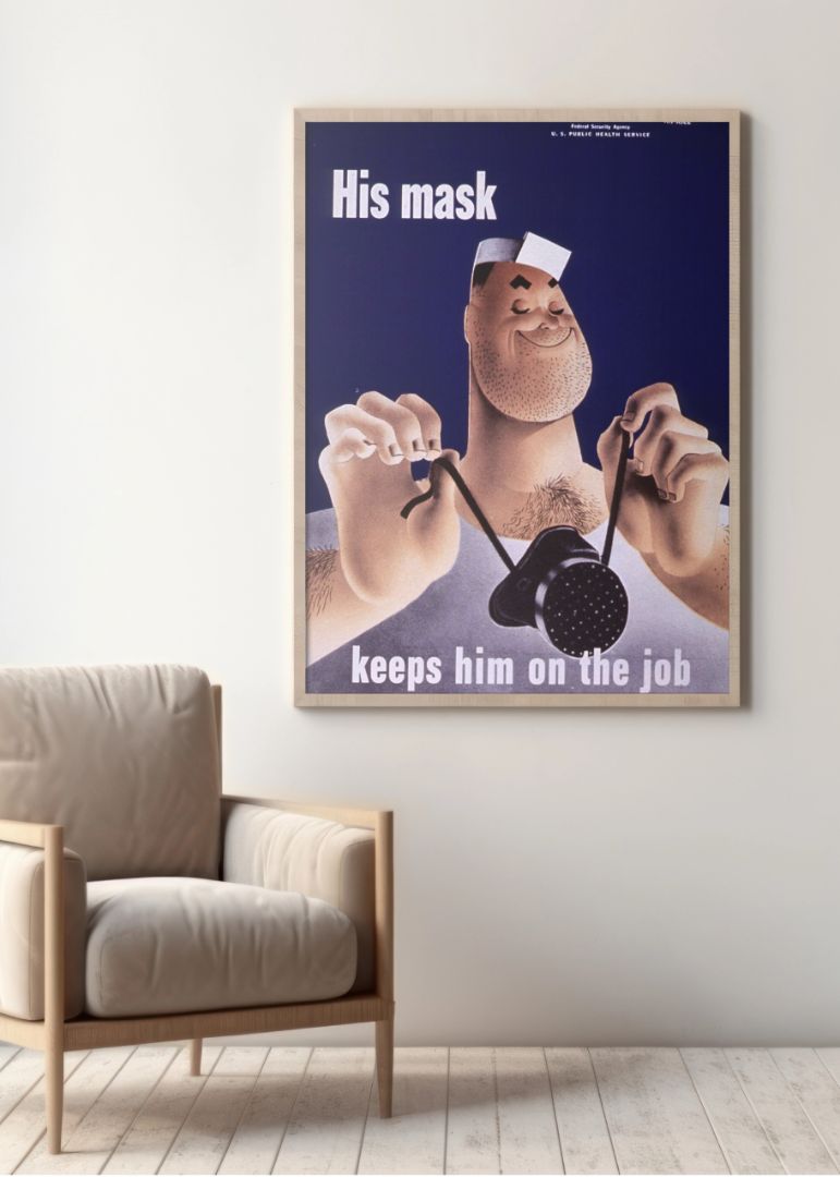 His mask keeps him on the job