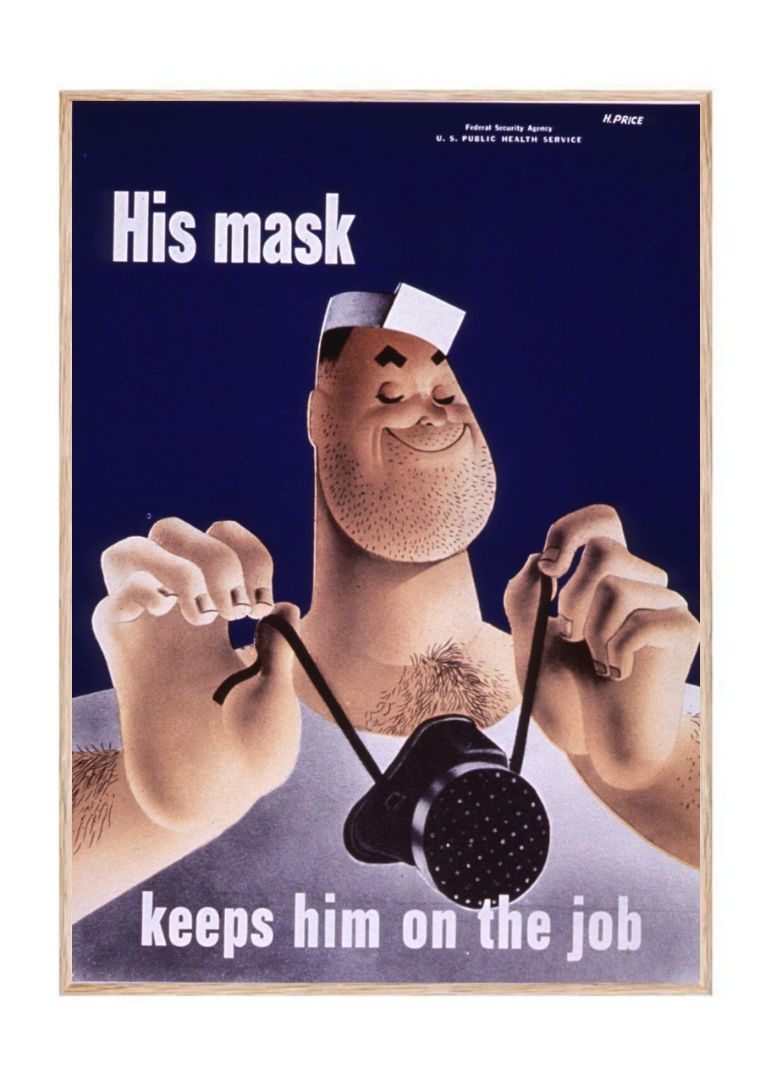 His mask keeps him on the job
