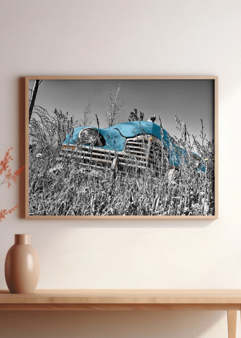 Retro Blue Car