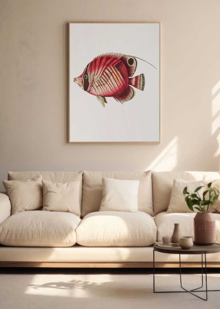 Farverig Fiskebilledvæg