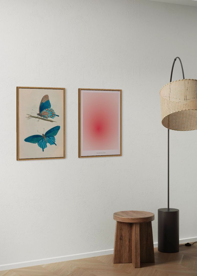 Sommerfugl & Blød Farve Billedvæg