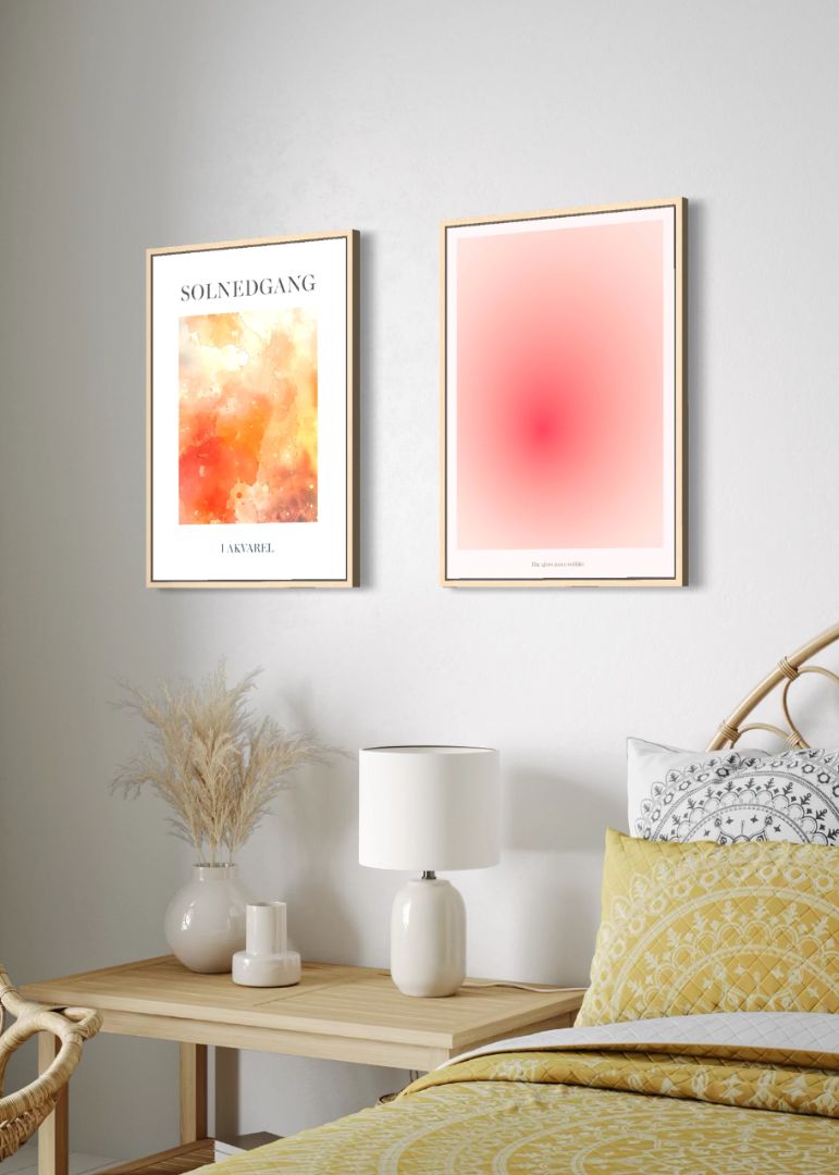 Solnedgang & Blød Gradient Billedvæg