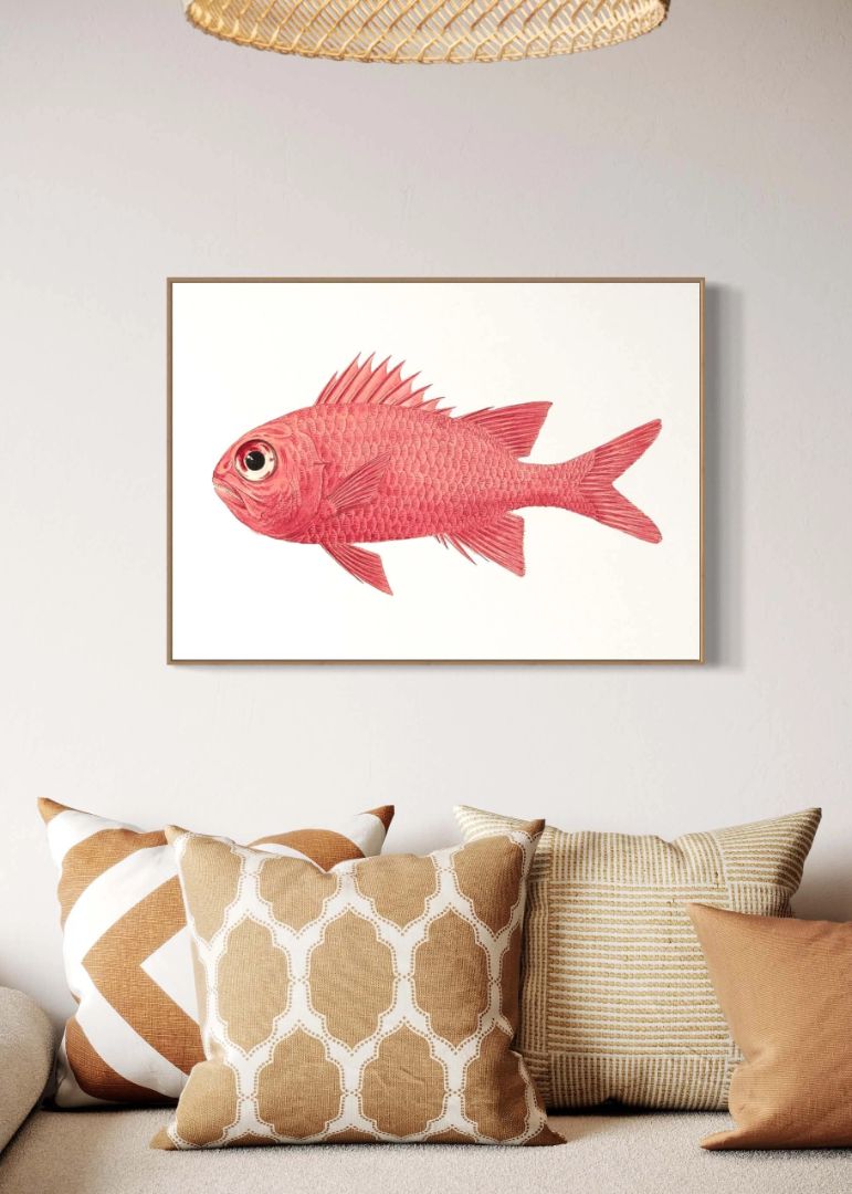 Farverig Fiskebilledvæg