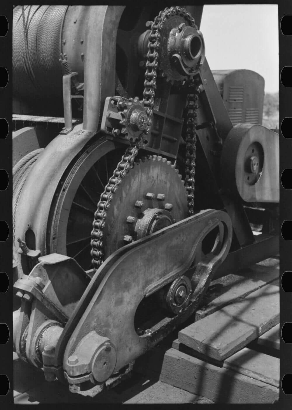 Detail of cable tool machinery used in drilling