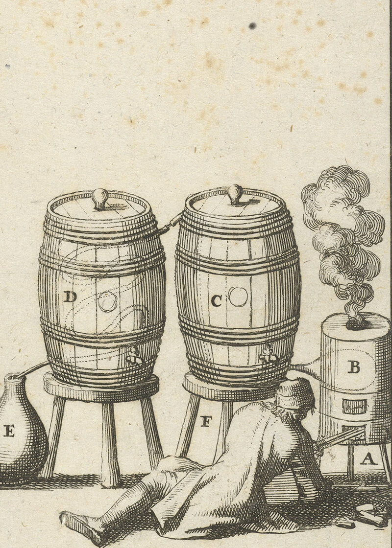 Distilleertoestel met twee vaten (1693)