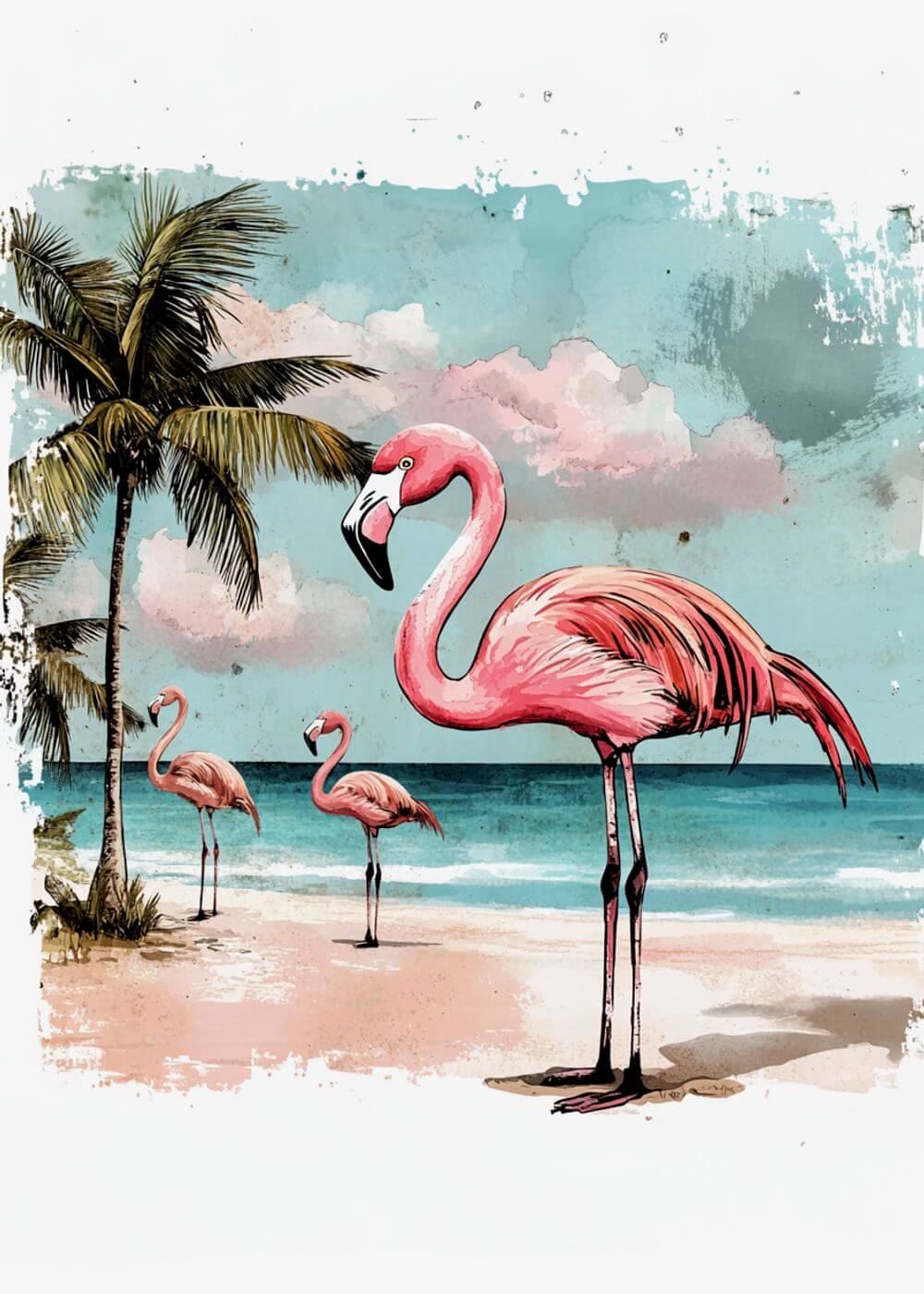 Flamingoer På Stranden