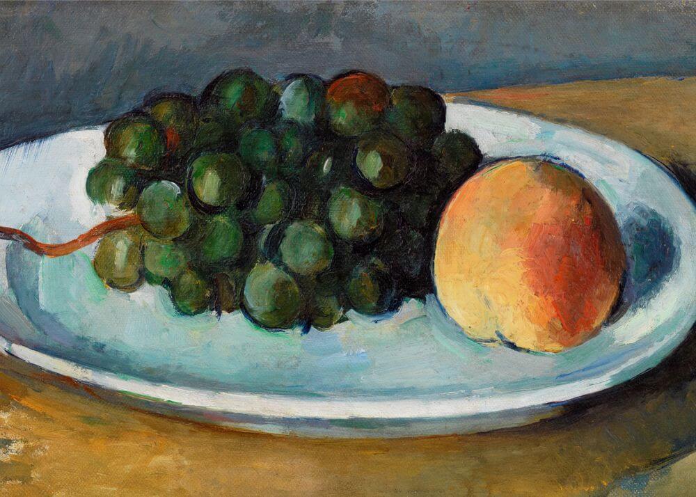 Grapes and Peach on a Plate
