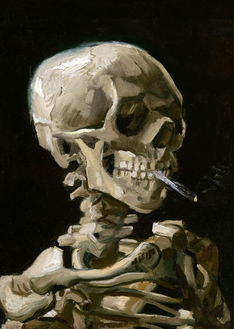 Head of a Skeleton with a Burning Cigarette (1886)