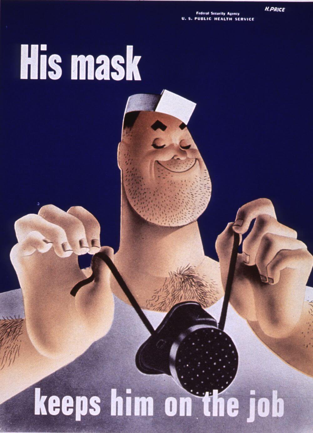 His mask keeps him on the job
