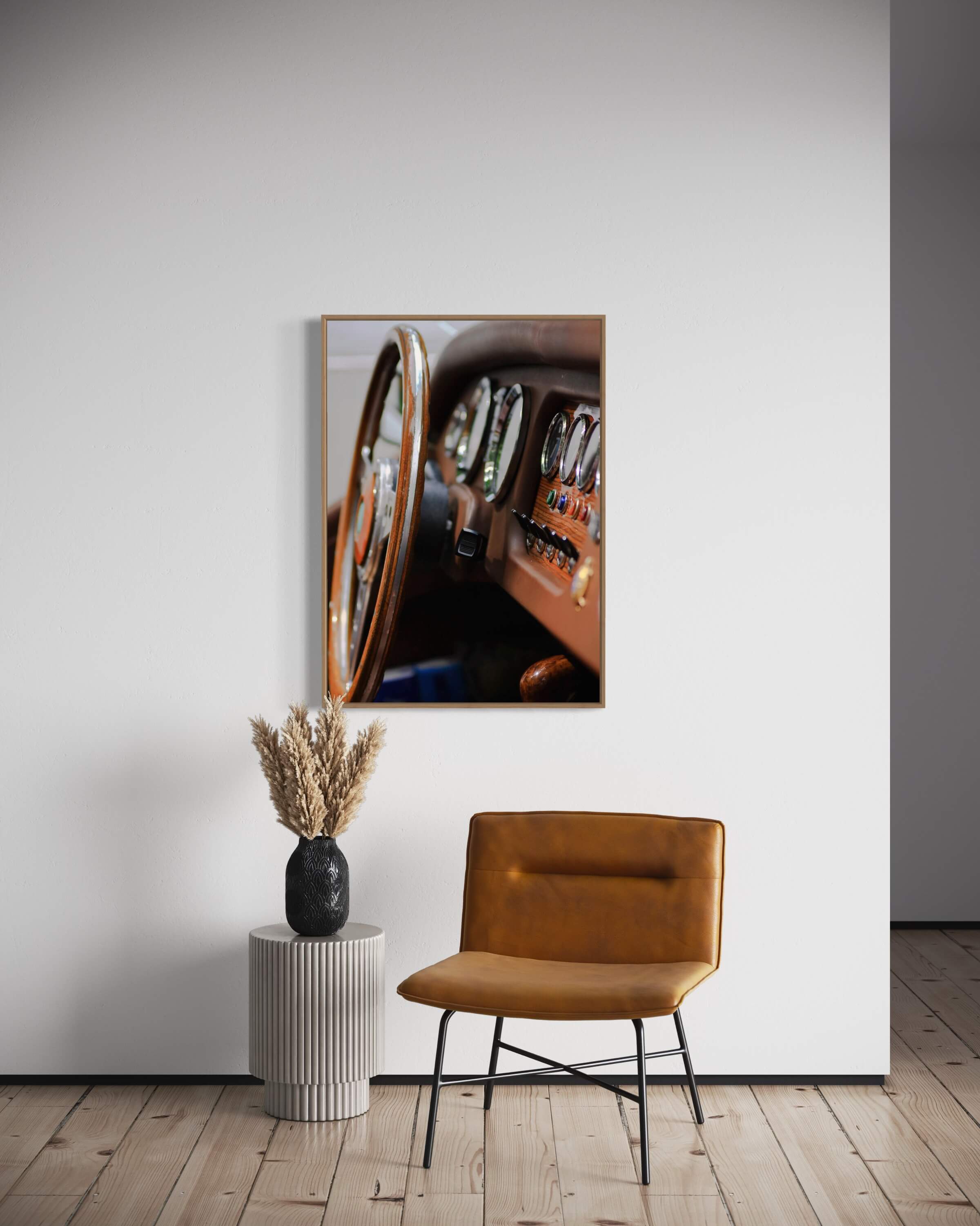 Instrumentpanel i træ