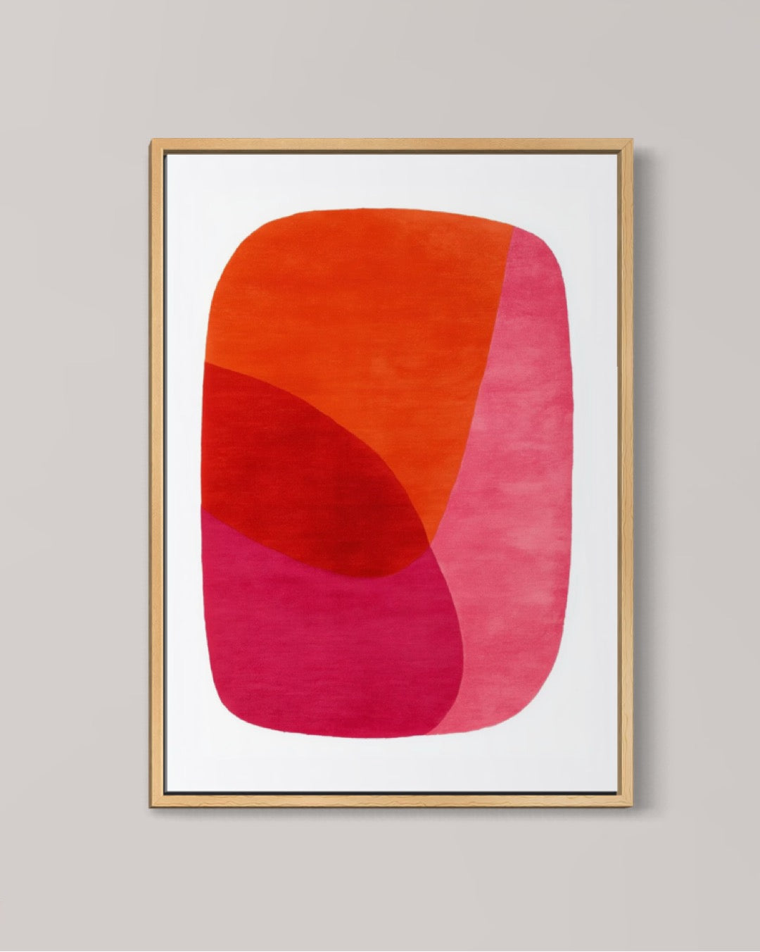 Varme former - Abstrakt plakat i røde og pink nuancer