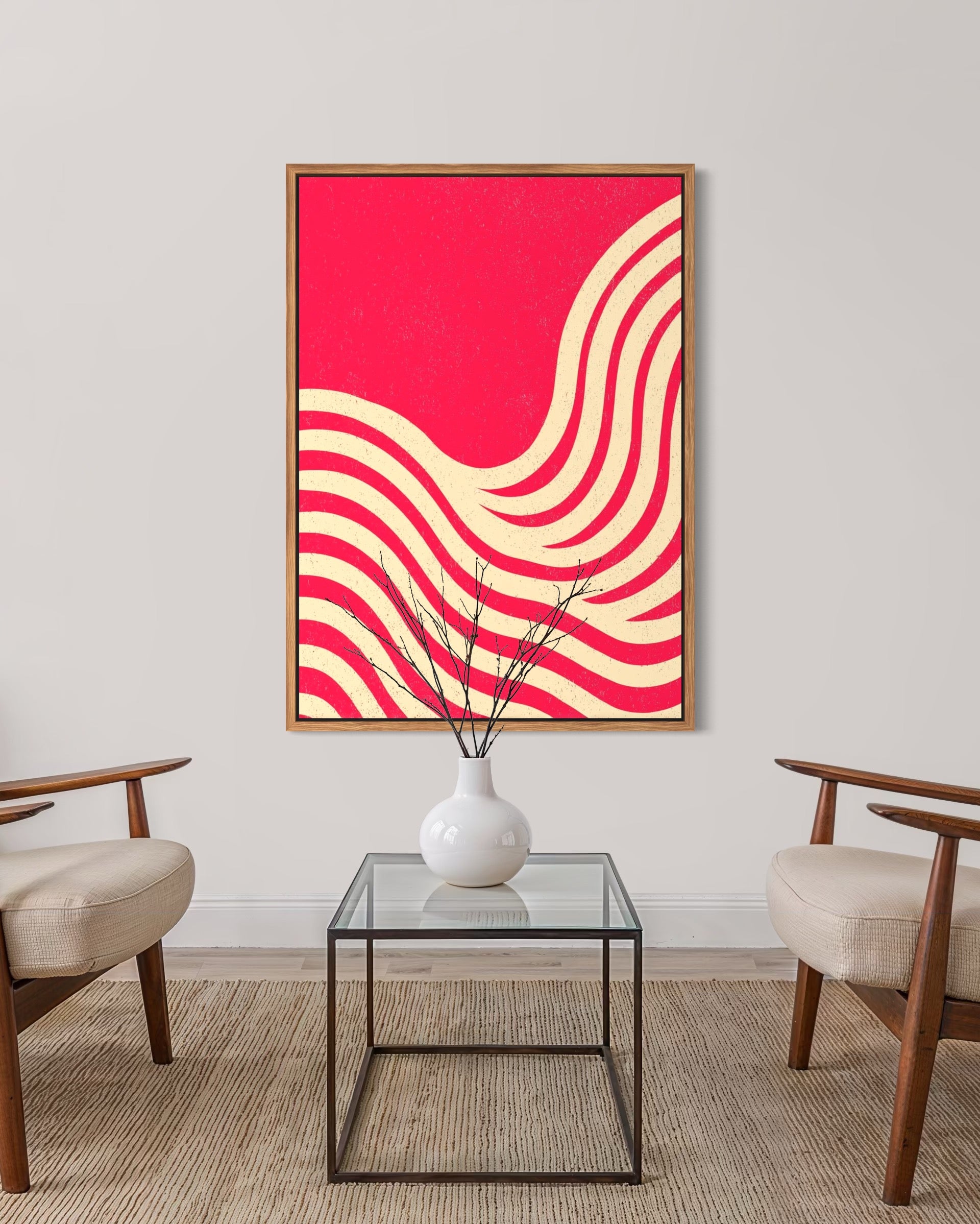 Bløde bølger - Grafisk plakat med bølgende linjer