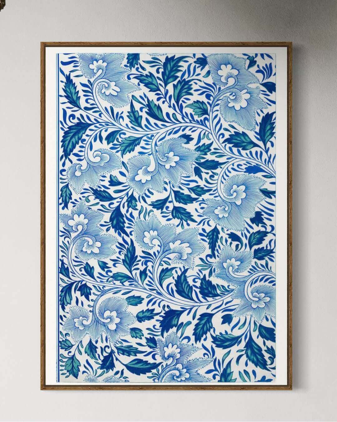 Klassisk Blå og Hvid Blomsterdesign