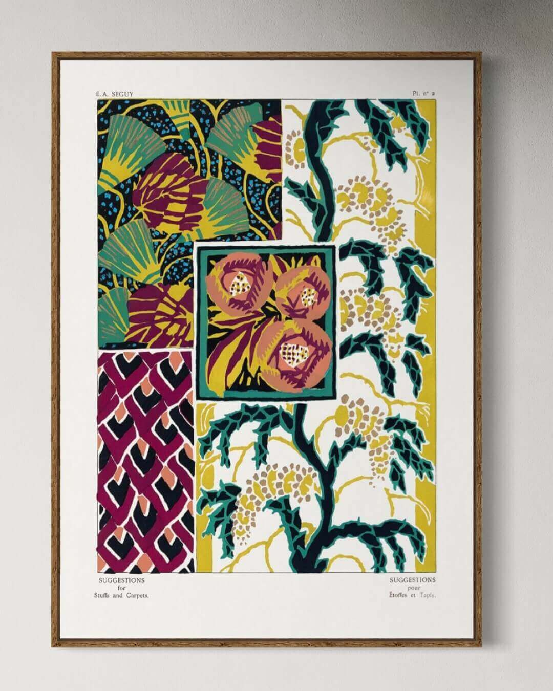 Farverigt Art Deco Blomstermønster