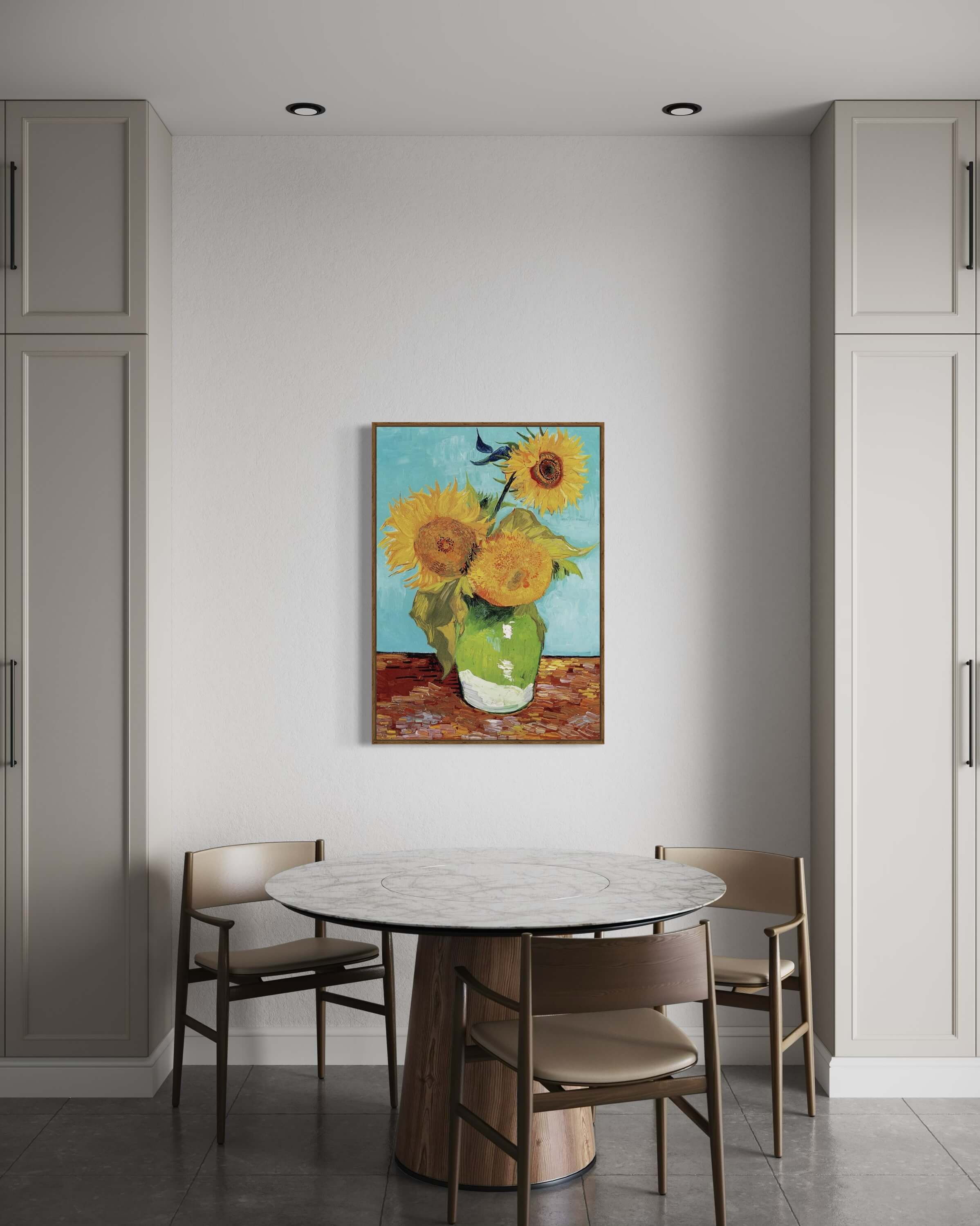 Vase with Three Sunflowers