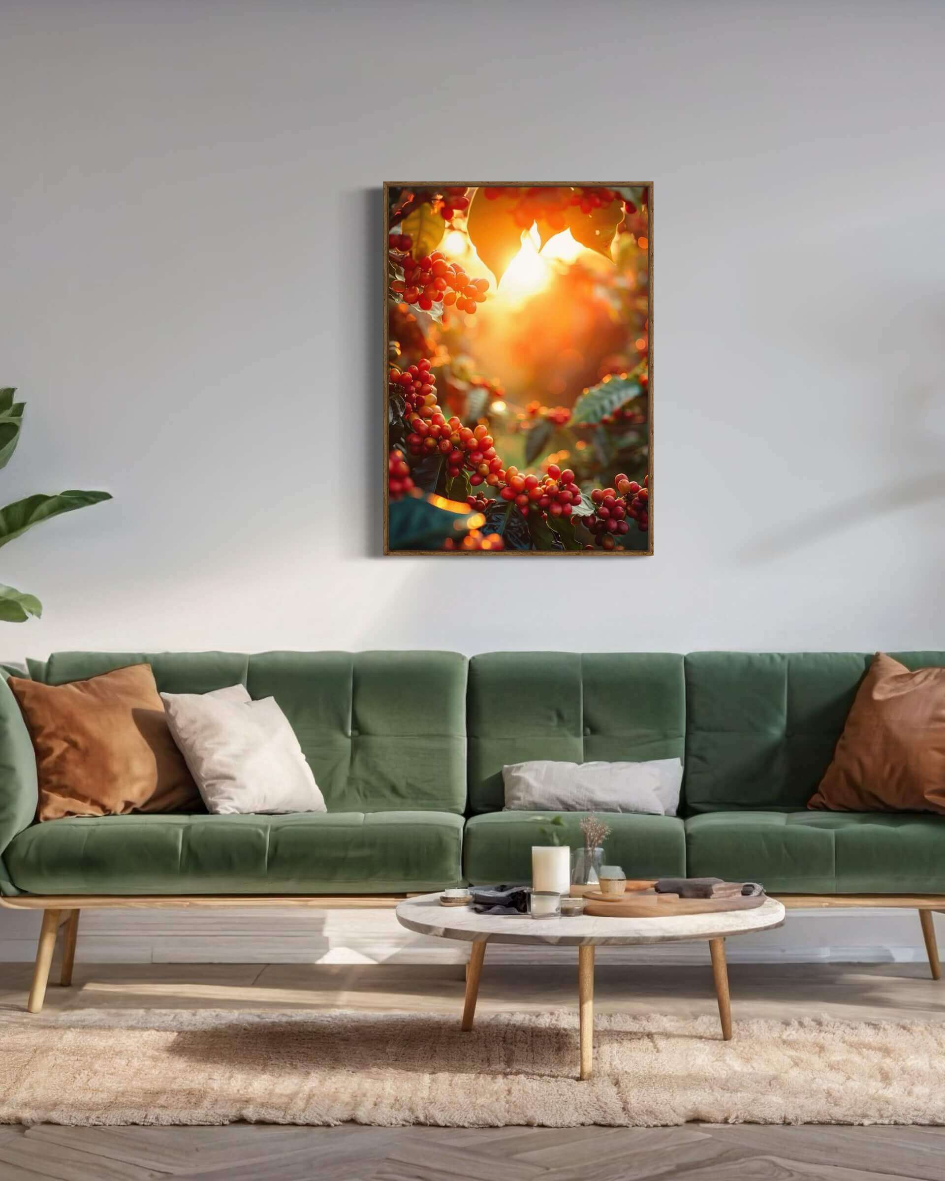 Solopgang på kaffefarmen