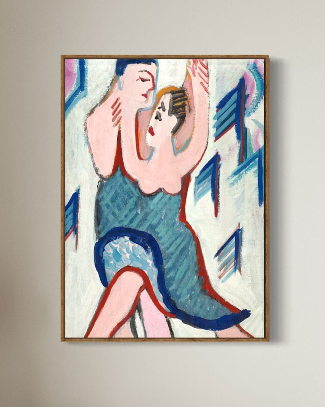 Dancing couple in the snow