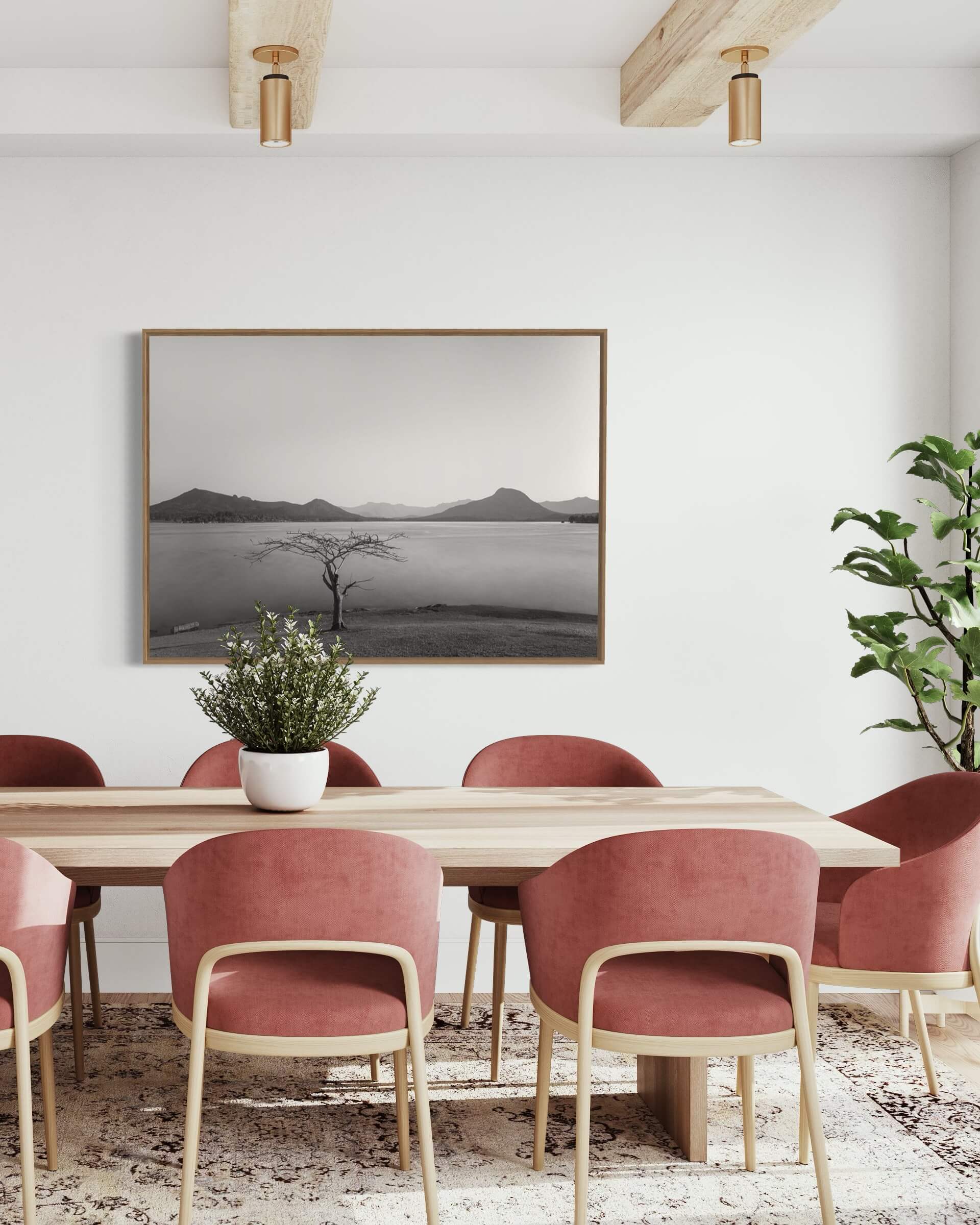 Golt landskab sort/hvid