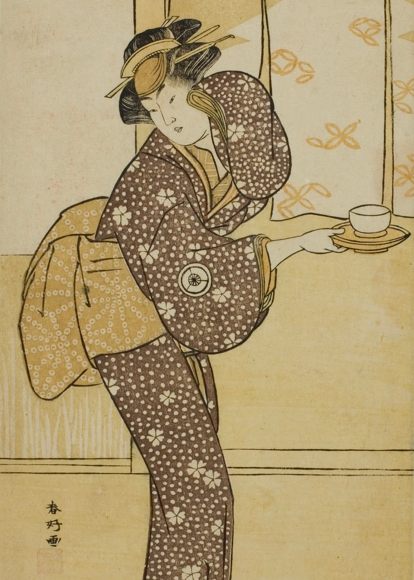 Iwai Hanshiro drinking coffee