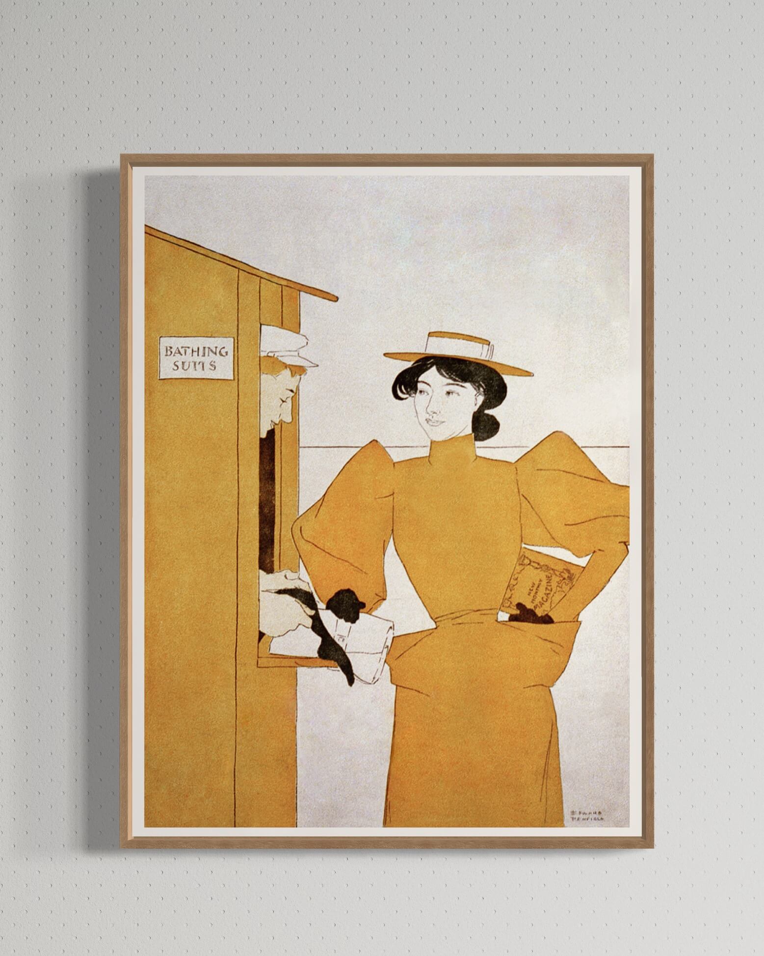 Kvinde, der får udleveret badetøj