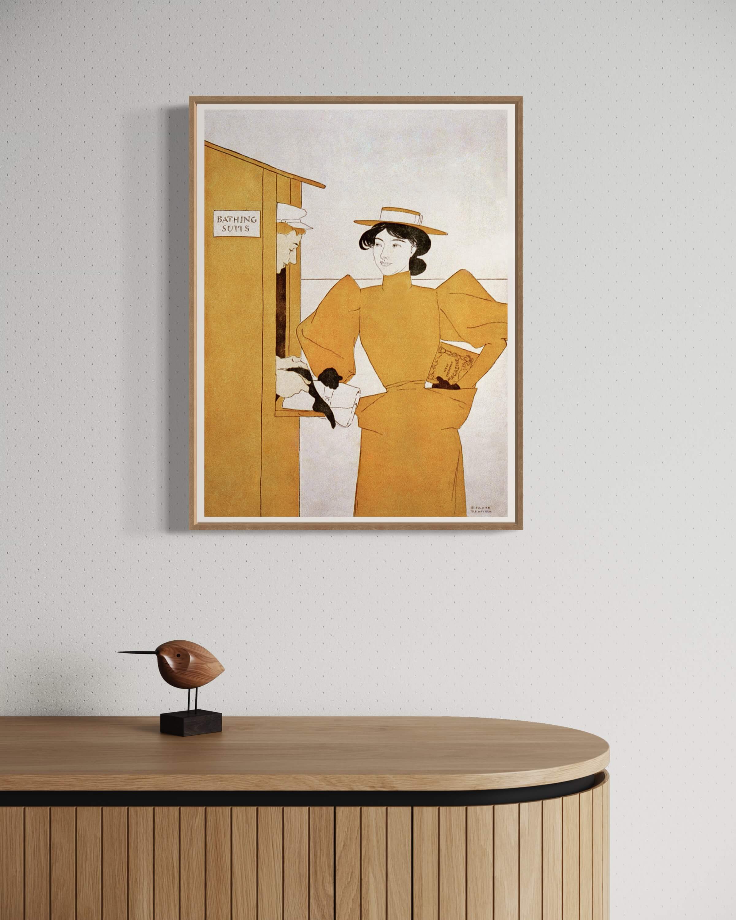 Kvinde, der får udleveret badetøj