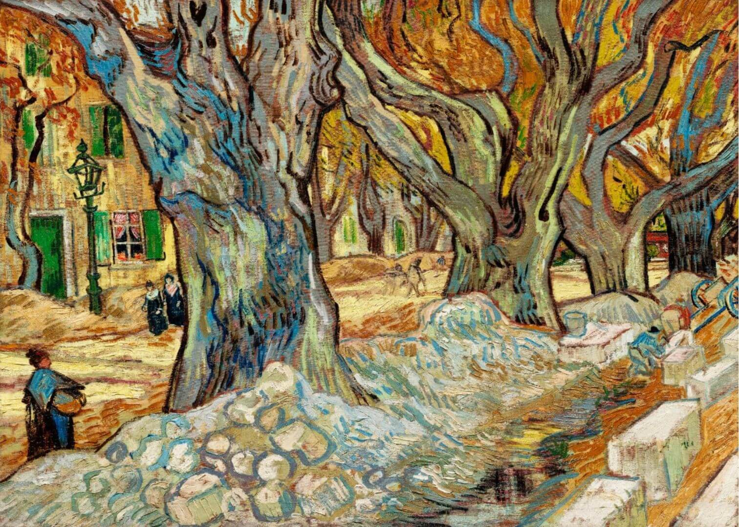 Large Plane Trees (Road Menders at Saint-Rémy) (1889)