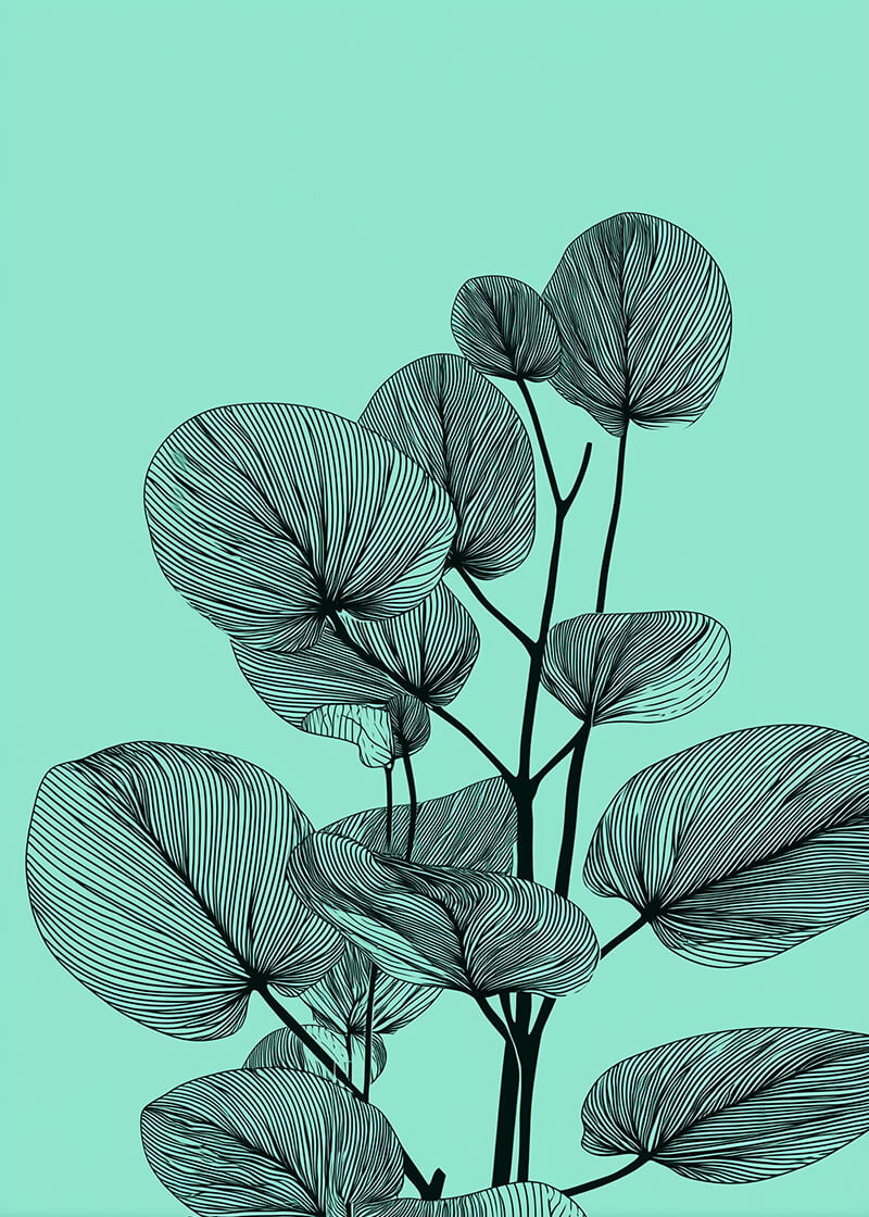Leafy Line Art
