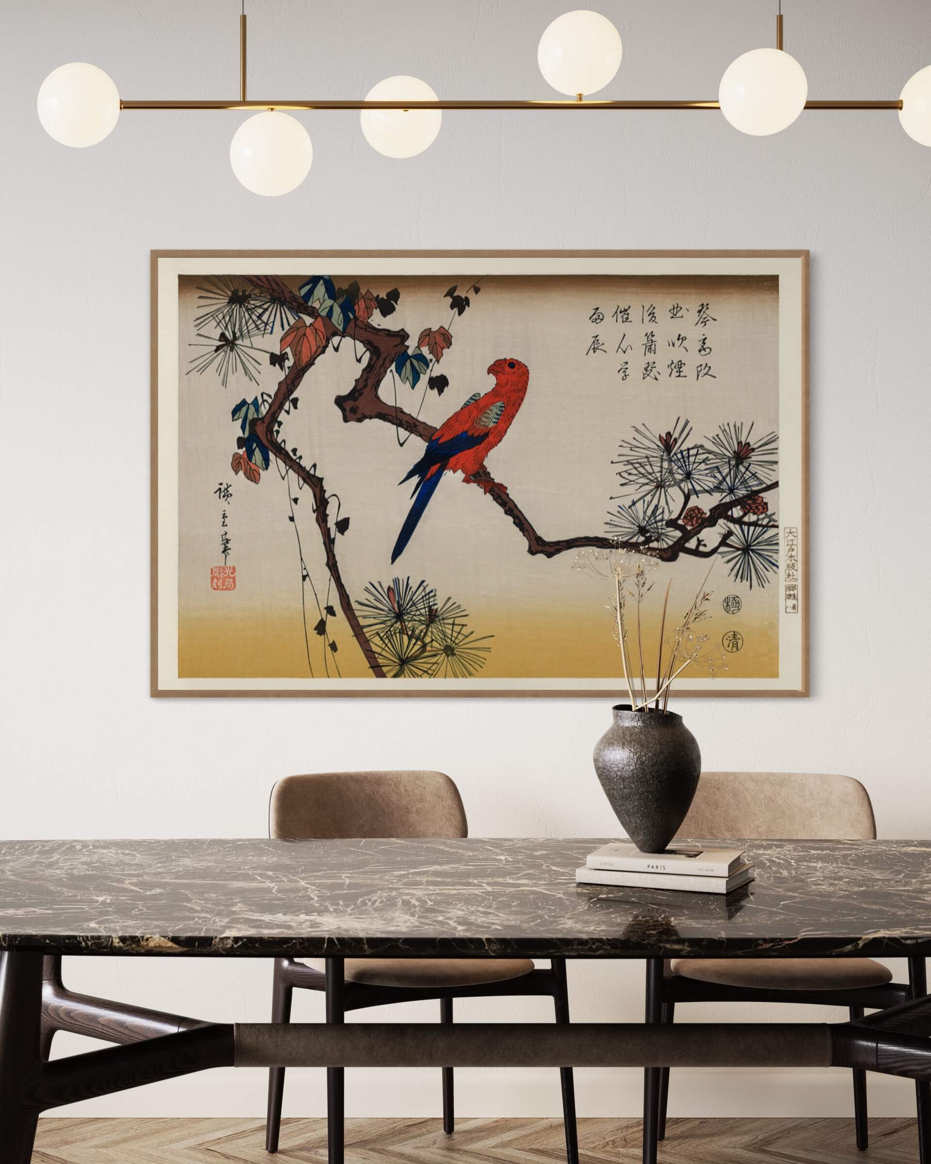 Ara på fyrretræsgren