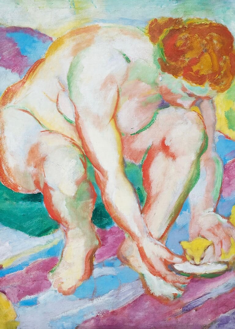 Nude with Cat - Franz Marc