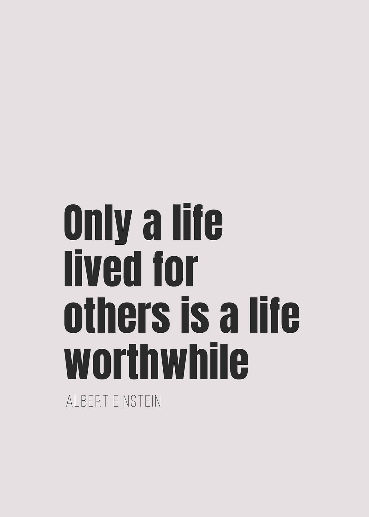 Only a life lived for others
