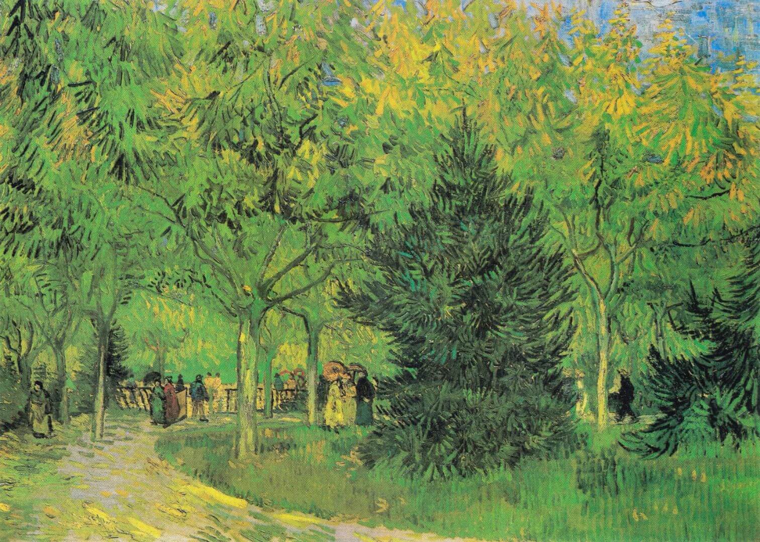 Path in the Park of Arles with Walkers (1888)