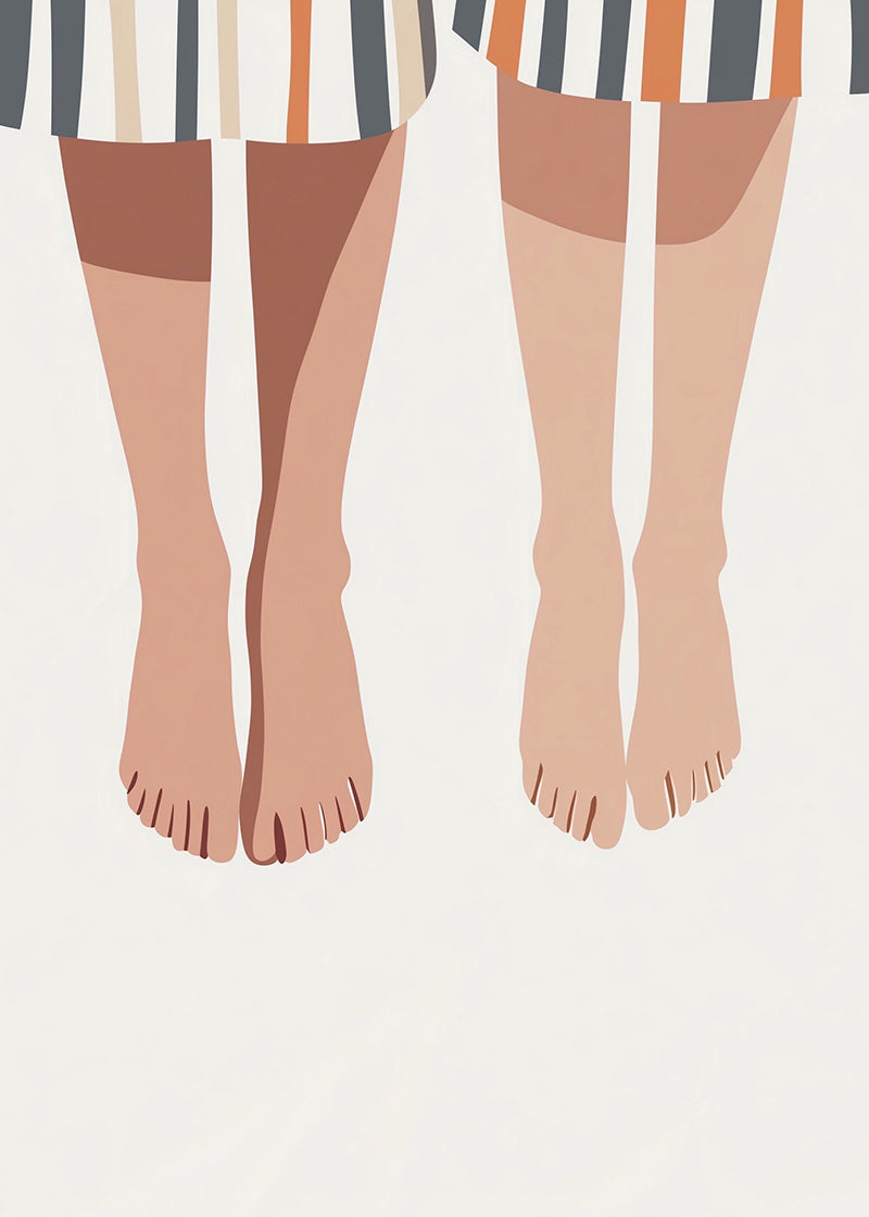 På vej på stranden