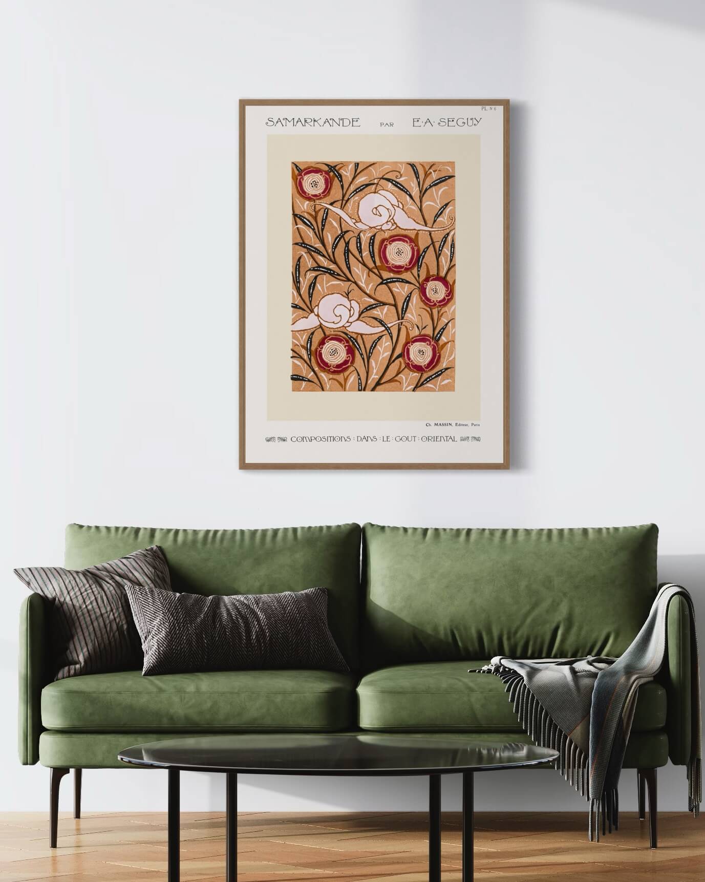 Rosa blomsterprint fra 1915