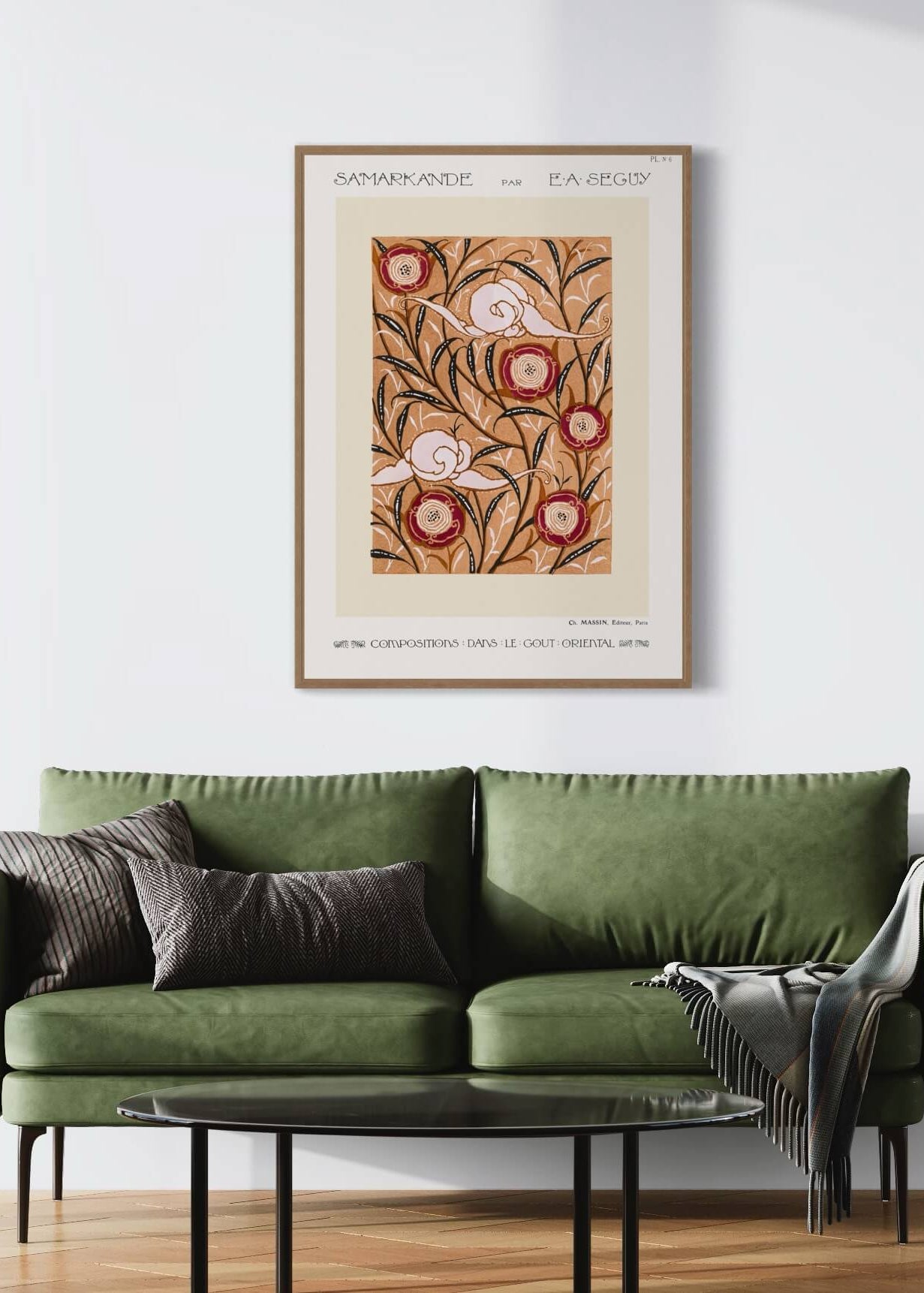 Rosa blomsterprint fra 1915