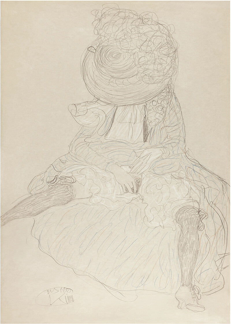 Seated Woman from the Front with Hat, Face Hooded