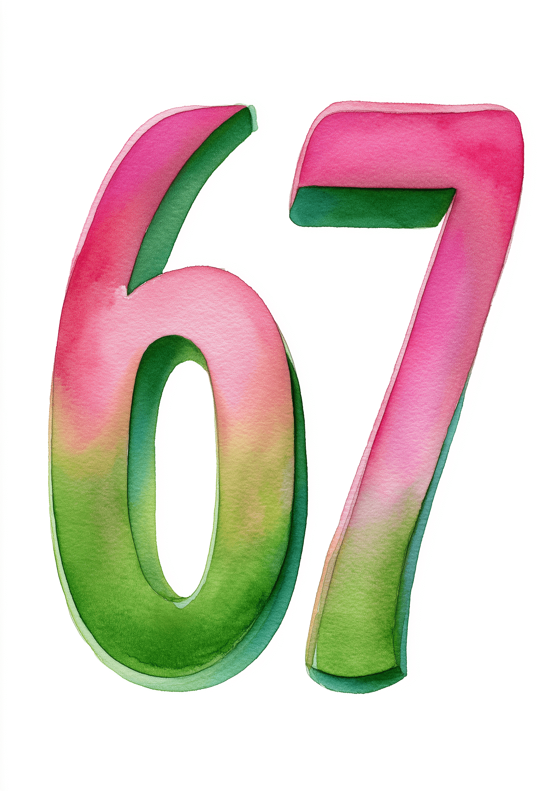 Six seven water colour