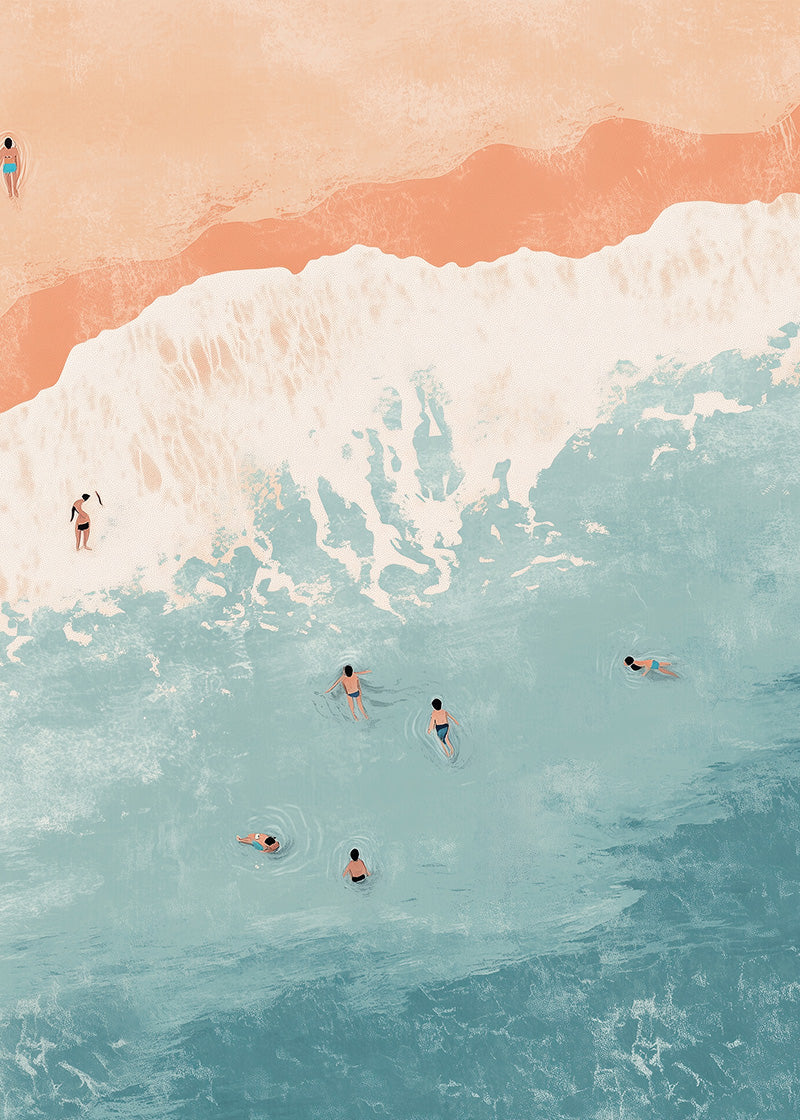 Små mennesker i havet