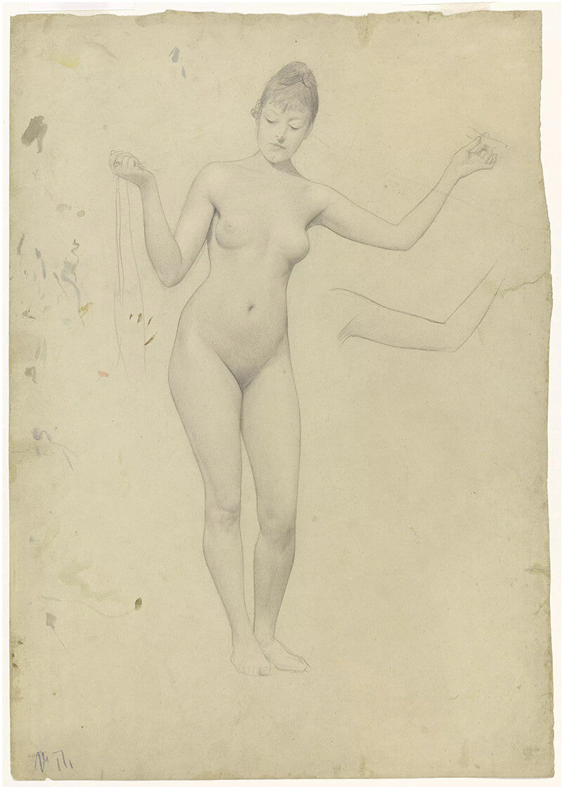 Standing Female Nude and Arm